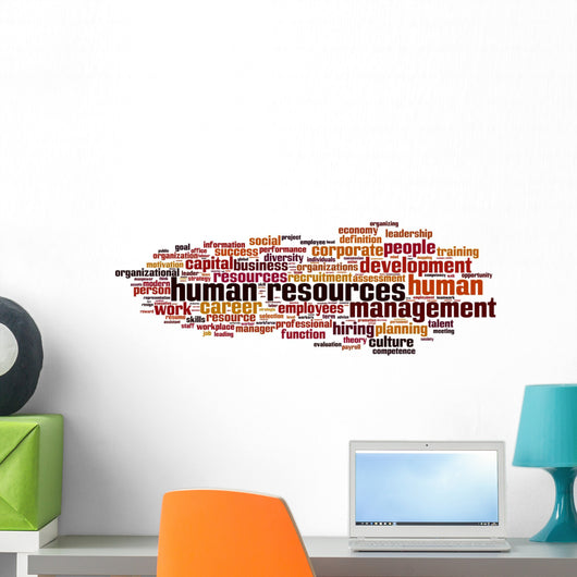 Human Resources word cloud concept. Vector illustration Wall Mural
