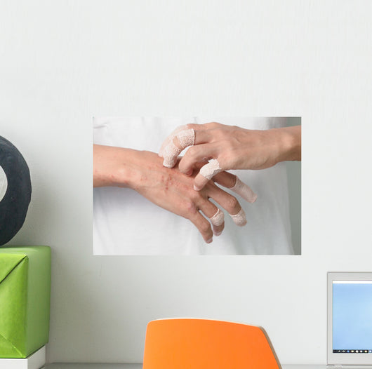 Itching caused by allergies, skin women. Wall Mural