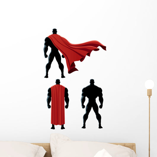 Superhero Back Isolated Wall Decal