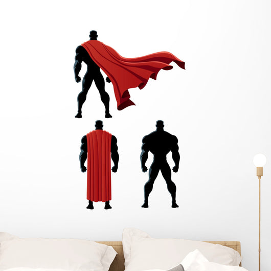 Superhero Back Isolated Wall Decal