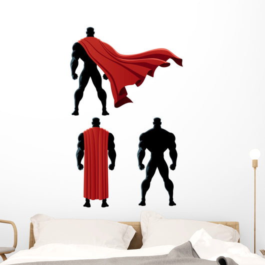 Superhero Back Isolated Wall Decal