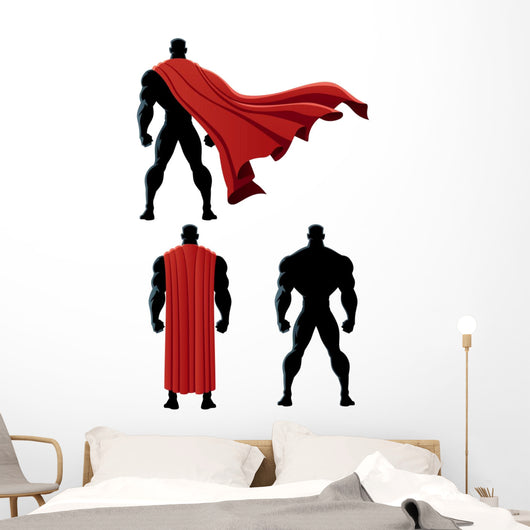 Superhero Back Isolated Wall Decal