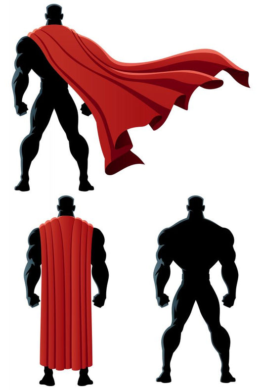 Superhero Back Isolated Wall Decal