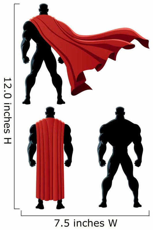 Superhero Back Isolated Wall Decal