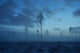 Deforested area at twilight, clouds in the sky Wall Decal