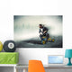 Nerdy Businessman Riding Small Wall Decal