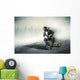 Nerdy Businessman Riding Small Wall Decal