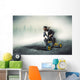 Nerdy Businessman Riding Small Wall Decal