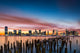 Jersey City skyline at sunset Wall Decal