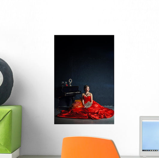 Lady in red Wall Decal