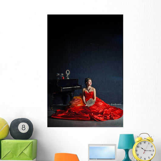 Lady in red Wall Decal