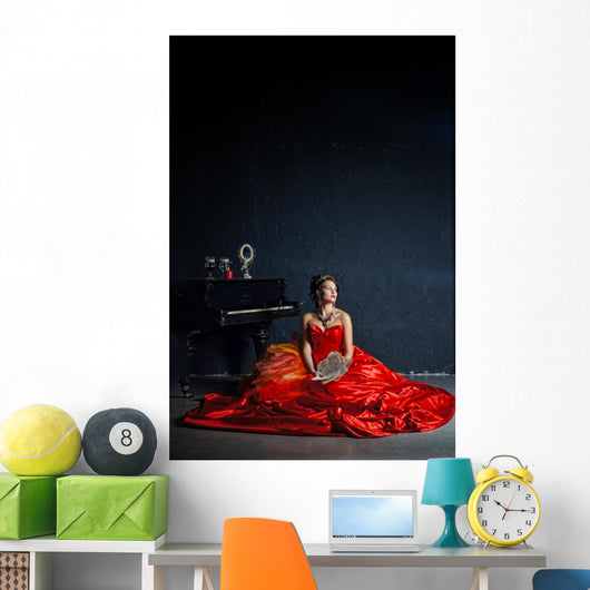 Lady in red Wall Decal