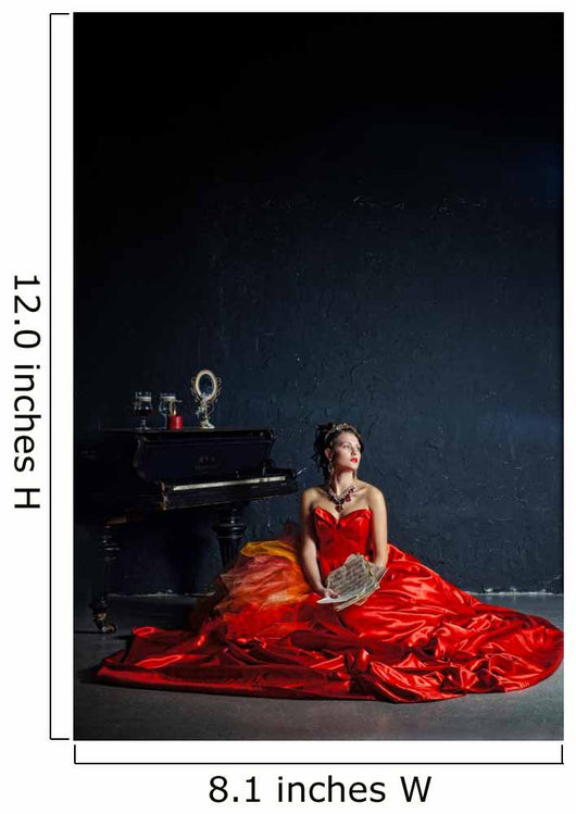Lady in red Wall Decal