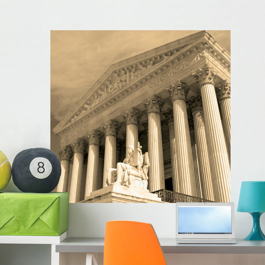 Sepia Supreme Court Building Washington DC Wall Decal