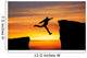 Man jumping across the gap from one rock to cling to the other. Wall Decal