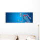 Conceptual human body anatomy pain on blue Wall Decal