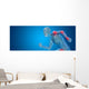 Conceptual human body anatomy pain on blue Wall Decal