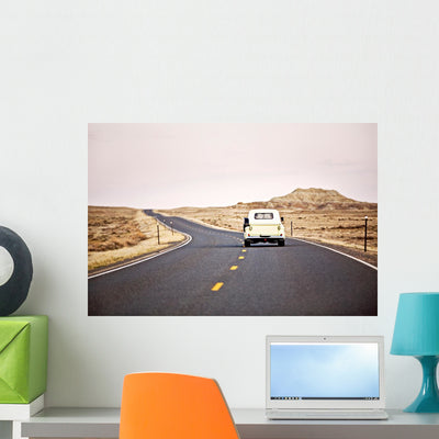 Travel America Wall Decal shown on a wall