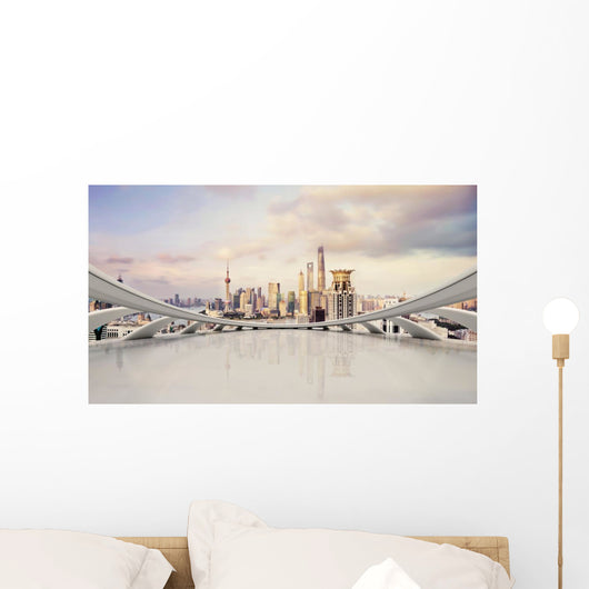 modern city skyline,traffic and cityscape in Shangha,China Wall Decal