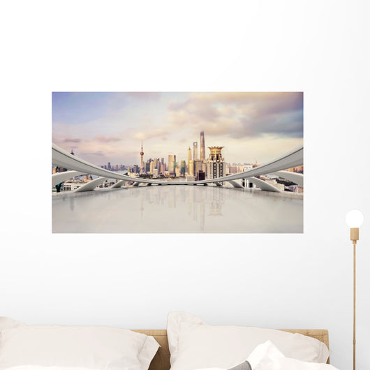 modern city skyline,traffic and cityscape in Shangha,China Wall Decal