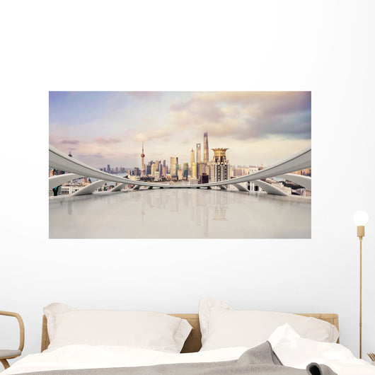 modern city skyline,traffic and cityscape in Shangha,China Wall Decal