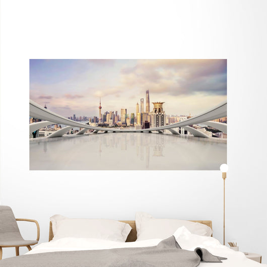 modern city skyline,traffic and cityscape in Shangha,China Wall Decal