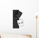 Tragicomic Theater Masks. Sad and Smile masks Wall Decal
