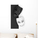 Tragicomic Theater Masks. Sad and Smile masks Wall Decal