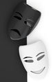 Tragicomic Theater Masks. Sad and Smile masks Wall Decal