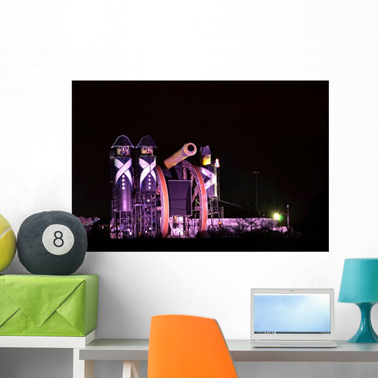 Night town - illuminated soldiers monument Wall Decal