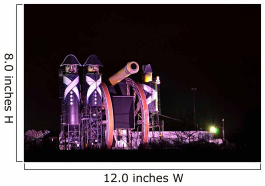 Night town - illuminated soldiers monument Wall Decal