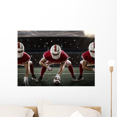 Football Player Wall Decal 4 shown on a wall
