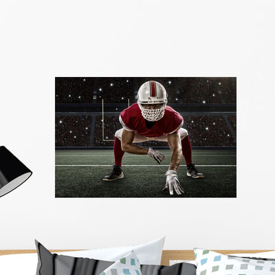 Football Player Wall Decal 3 shown on a wall