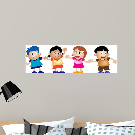 Happy Kids Playing Together Wall Decal
