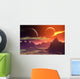 3D rendered fantasy alien planet. Rocks and  moon Wall Decal