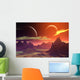 3D rendered fantasy alien planet. Rocks and  moon Wall Decal