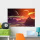3D rendered fantasy alien planet. Rocks and  moon Wall Decal