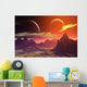 3D rendered fantasy alien planet. Rocks and  moon Wall Decal