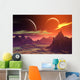 3D rendered fantasy alien planet. Rocks and  moon Wall Decal