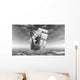 Black and White Sailing Ship at Sea Wall Decal