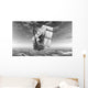 Black and White Sailing Ship at Sea Wall Decal