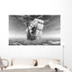 Black and White Sailing Ship at Sea Wall Decal