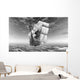 Black and White Sailing Ship at Sea Wall Decal