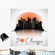 Chicago Illinois city skyline silhouette. Typographic Design Wall Decal