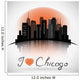 Chicago Illinois city skyline silhouette. Typographic Design Wall Decal