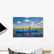 Couple kayaking on river Wall Decal