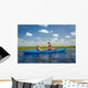 Couple kayaking on river Wall Decal