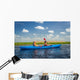 Couple kayaking on river Wall Decal