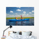 Couple kayaking on river Wall Decal