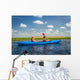 Couple kayaking on river Wall Decal